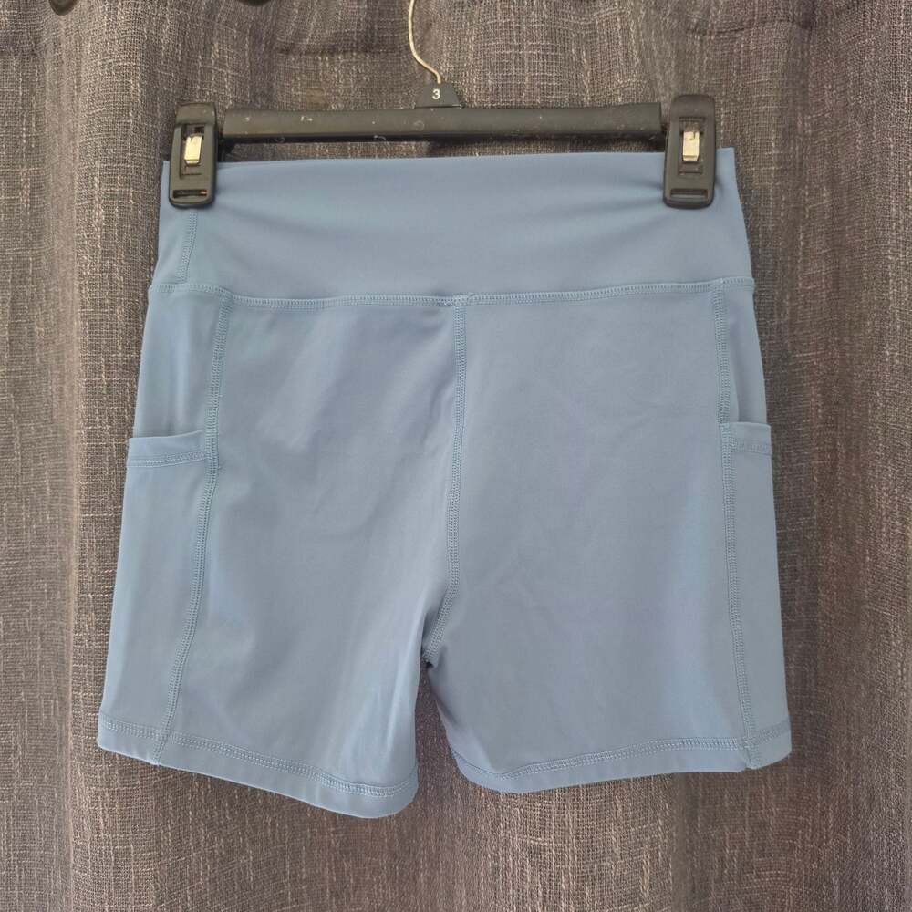 Juniors High-Waisted Athletic Biker Shorts with Side Pockets